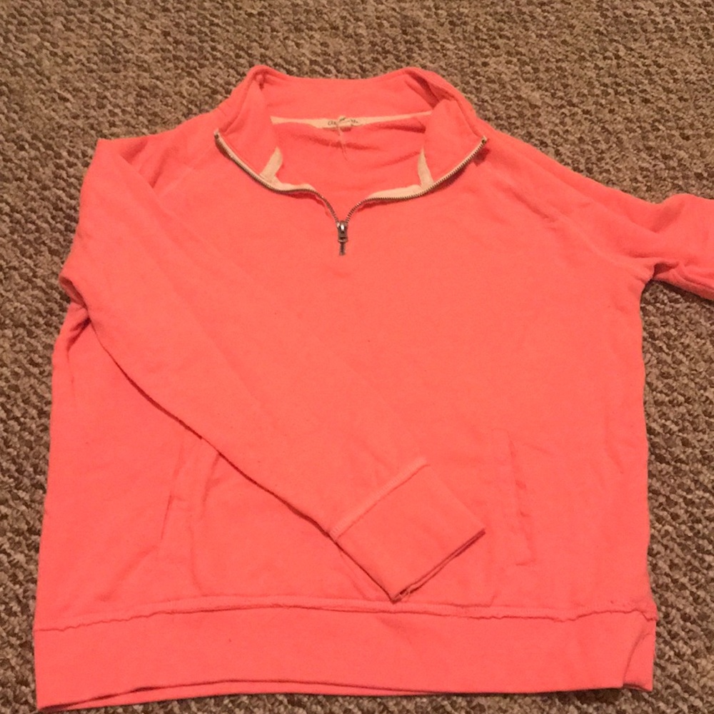 Coral pink quarter zip